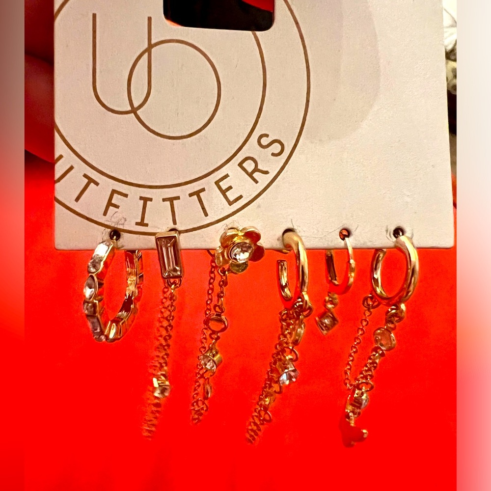 Urban Outfitters Gold Multiple Earrings Set NWT